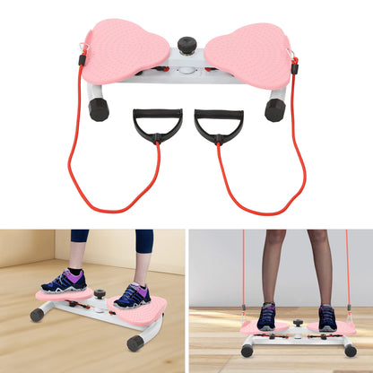 Pink Steel Waist Twister, Floor Standing Waist Twist Exercise Equipment 53.5*32*12cm  Legs Distance 48cm for Homes,Offices