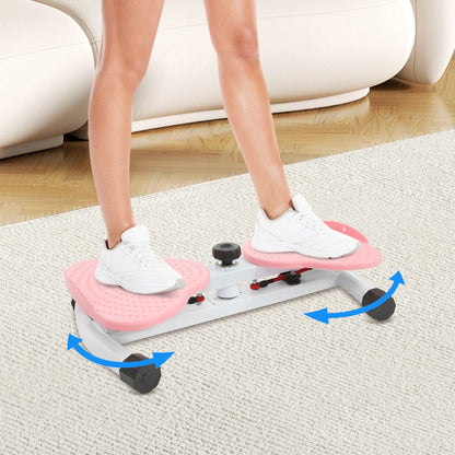 Pink Steel Waist Twister, Floor Standing Waist Twist Exercise Equipment 53.5*32*12cm  Legs Distance 48cm for Homes,Offices